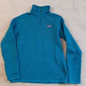 Patagonia Women's Better Sweater 1/4 Zip Medium Dark Teal Quarter